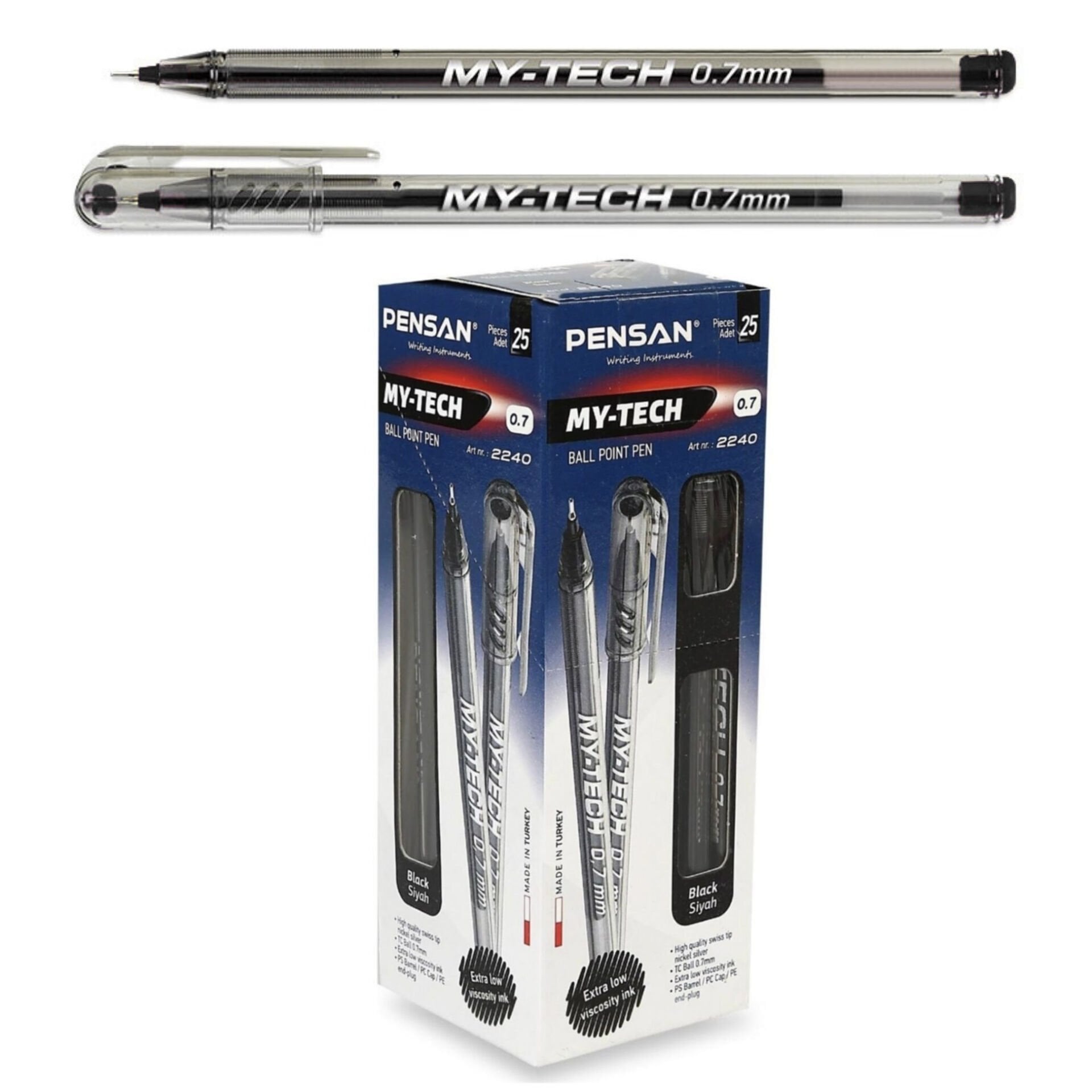 PENSAN MY-TECH TÜKENMEZ KALEM 0.7 MM Siyah (Adet)