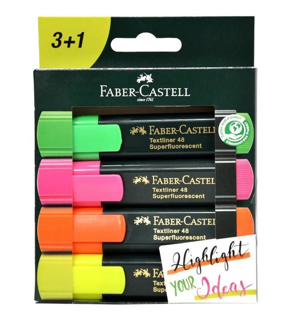 Faber Castell Fosforlu Kalem Textliner 3+1