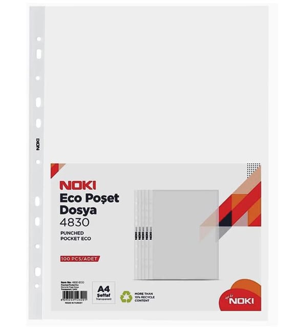 Noki Poşet Dosya Eco (100'lü) Şeffaf