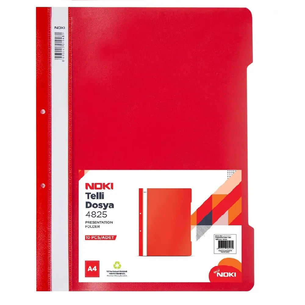 Noki Eco A4 Telli Dosya Kırmıızı (50'li)